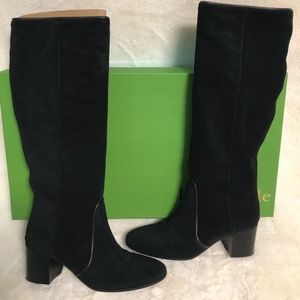 Kate Spade Germain Black Suede Knee High Boots